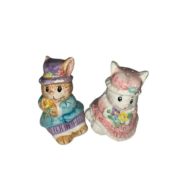 1994 Mercuries | Ceramic Bunnies Garden Easter Kids  | Salt Pepper Shakers - Picture 7 of 16